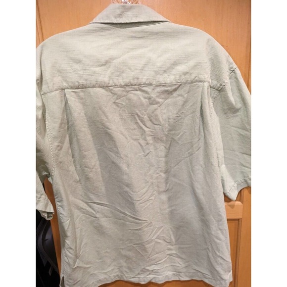 Jamaica‎ Jaxx Shirt Mens Medium Hawaiian Green Floral 100% Silk Button Up - Picture 3 of 4